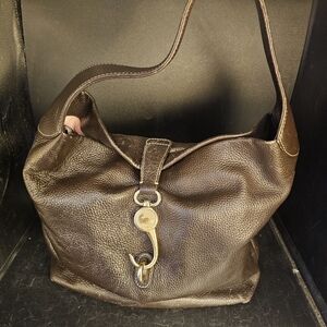 Dooney & Bourke Dark Brown Leather Shoulder Bag‎